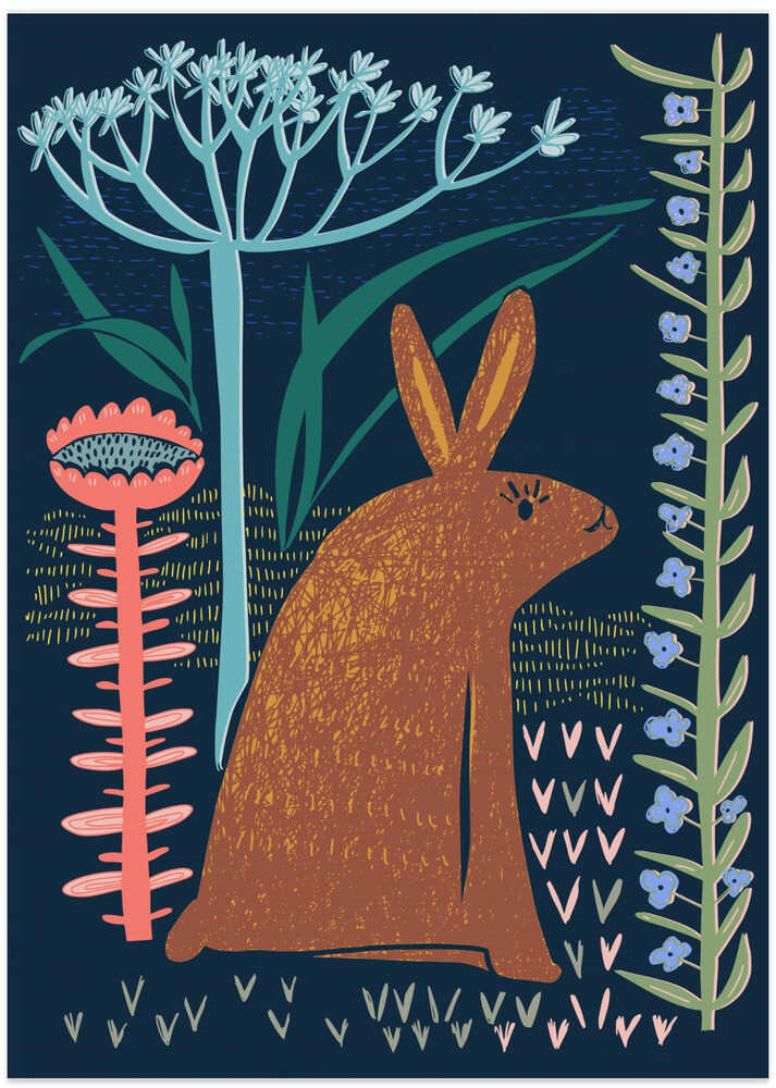 Block print bunny