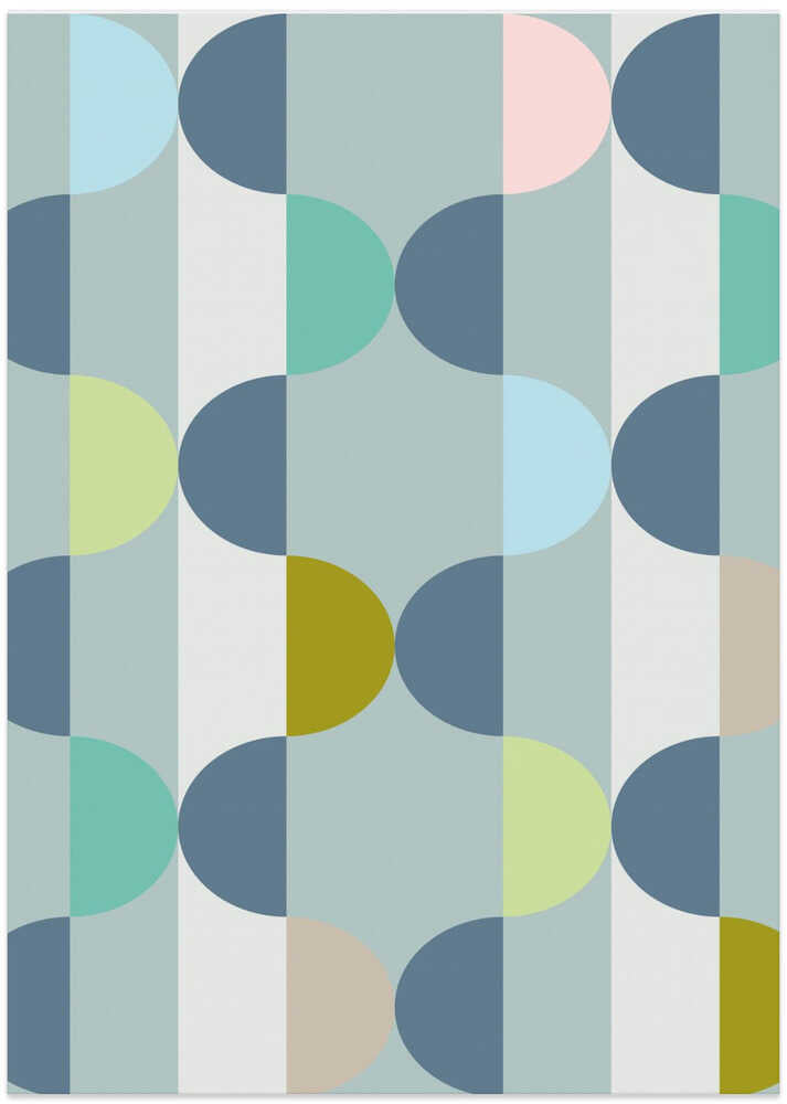 City life facade blue teal pattern