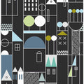 City life blocks moonless night pattern