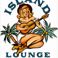 Island Lounge Tropical Pin Up Girl Playing Guitar