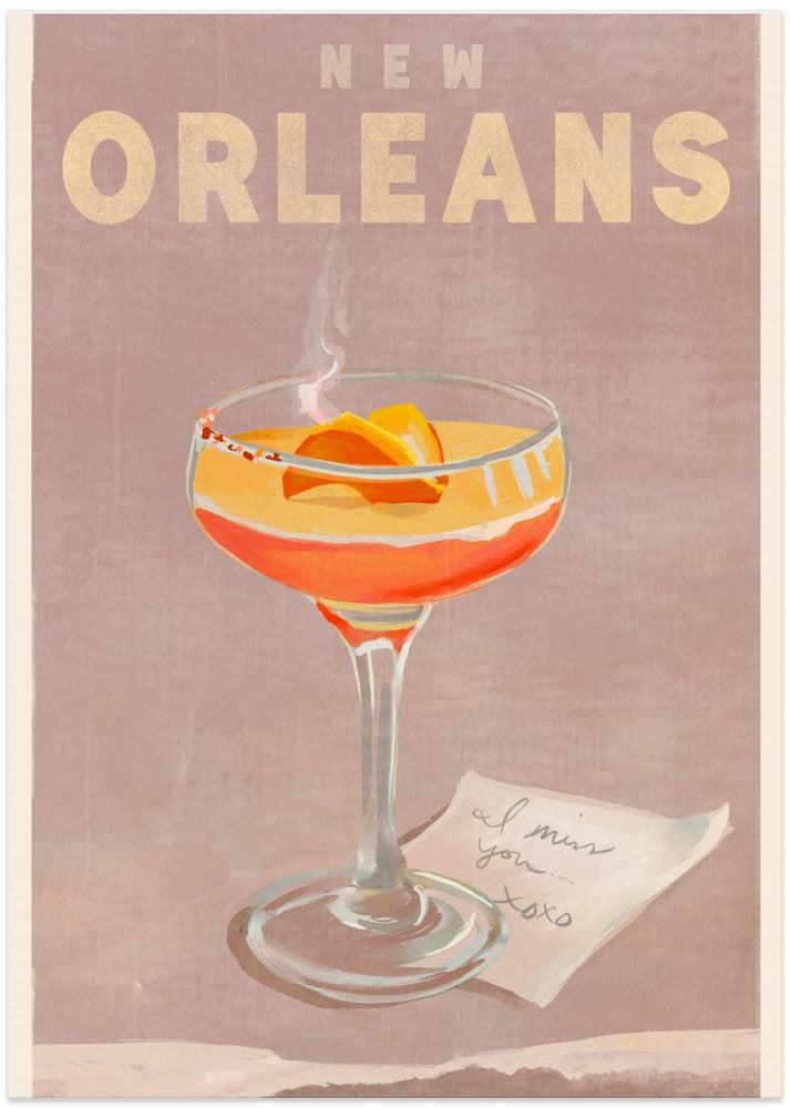 New Orleans Cocktail Travel Poster