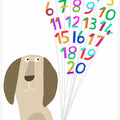 Dog with Numbers 1 to 20 by Artist Carla Daly