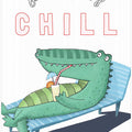 Feeling Chill! Funny Crocodile Lounging in the Sunshine by artist Carla Daly