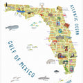 Illustrated Map of Florida by Artist Carla Daly
