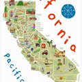Illustrated Map of California by Artist Carla Daly