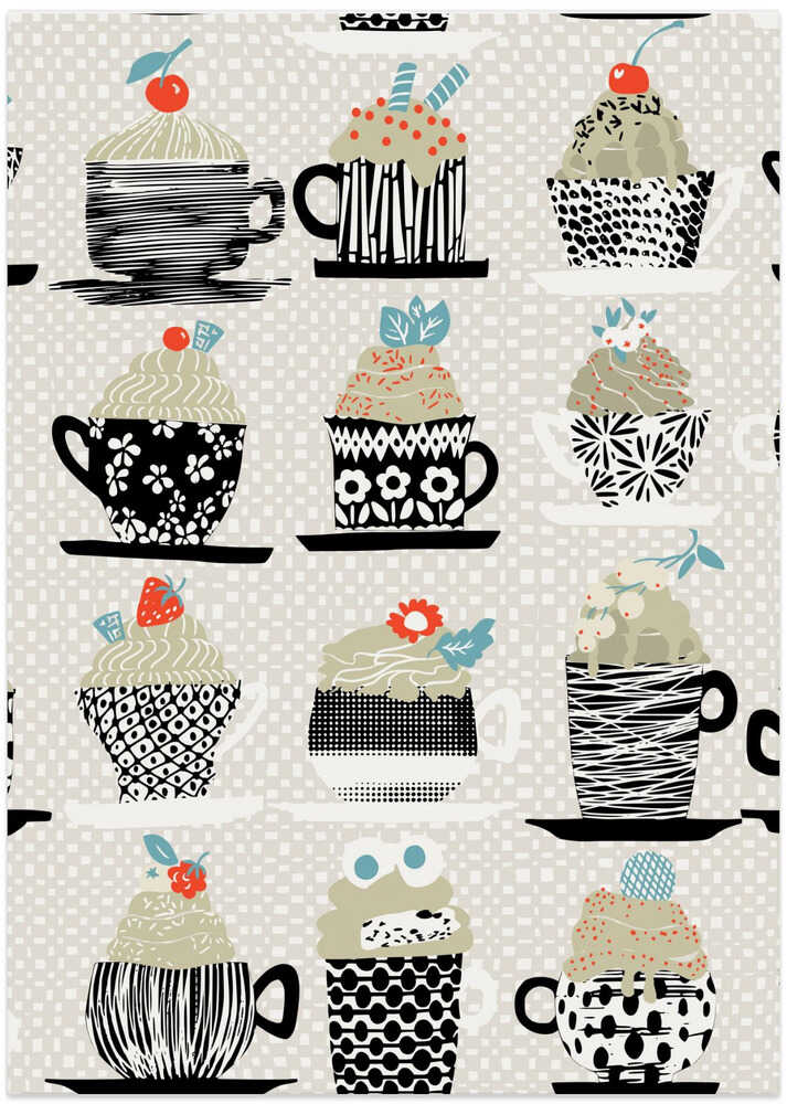 Sweet cupcakes black pattern