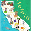 Illustrated Map of California with Ocean by Carla Daly