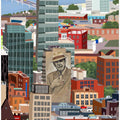 Montreal, Canada with Leonard Cohen Mural by Artist Carla Daly