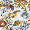 Vibrant coral reef light grey downtoned pattern