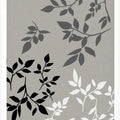 White Grey Black Leaves On Linen 2