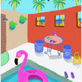 Pink Flamingo Float in Pool, Los Angeles, California by Artist Carla daly