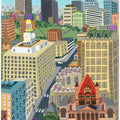 Trinity Church and Boston City Skyline by Artist Carla Daly