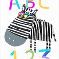 ABC and 123 Letters and Numbers with Zebra by Artist Carla Daly