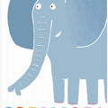 Dream Big! Cute Grey Elephant with Text by Carla Daly