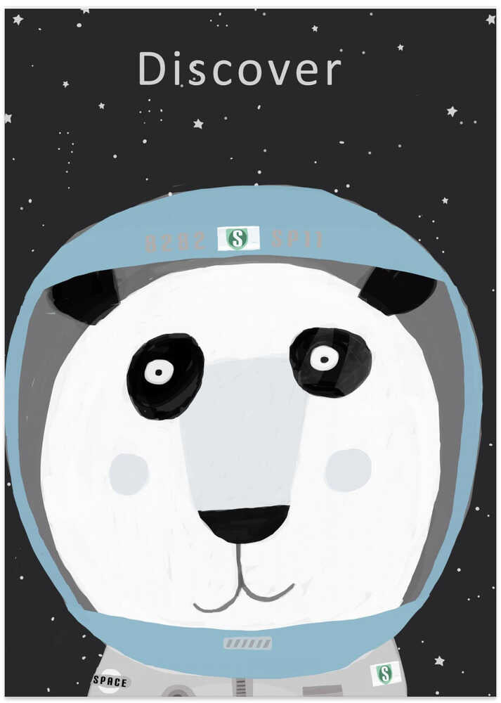 Discover Space with Cute Panda Spaceman by Artist Carla Daly