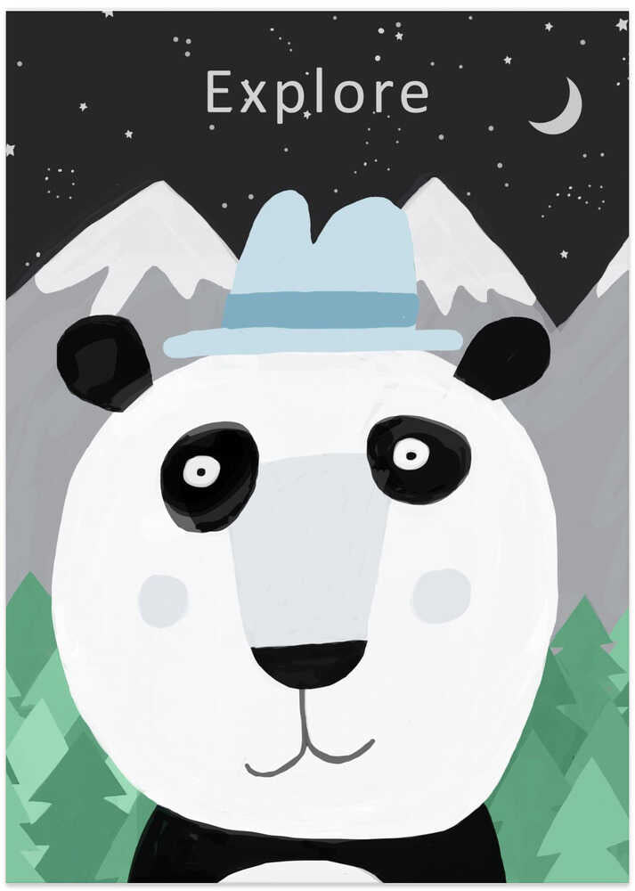 Explore the World with Cute Panda by Artist Carla Daly