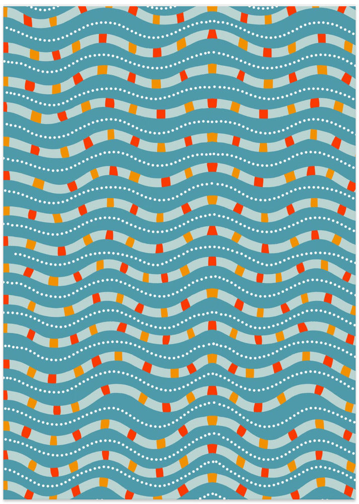 Sea Waves With Color Accents