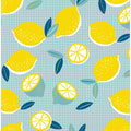 Fresh Lemons Checkered Blue