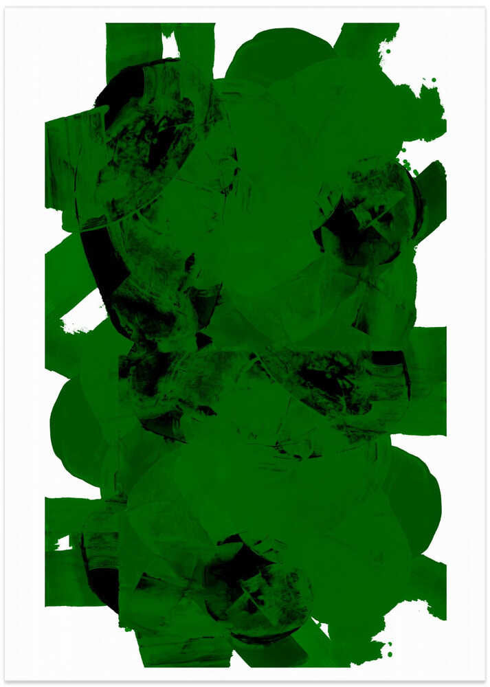 Green and Black Abstract Composition No.1