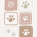 Earthy Pastel Pawprints In Squares