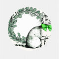 Winter Scenes: Holiday Cat With Eucalyptus Wreath 1