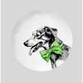 Winter Scenes: Holiday Dog With Green Neck Bow Tie 1