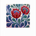Folk Art Print Flower Garden 3