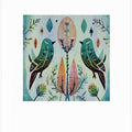 Folk Art Print Folklore Bird Floral Tapestry 2
