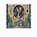 Folk Art Print : Folklore Bird Floral Tapestry 7