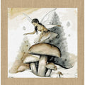 Winter Scene: Folk Art Print : Mystic Faerie and Mushrooms