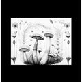 Folk Art: Monochrome Magical Mushrooms Fungi 2