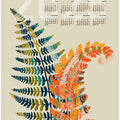 Calendar 2025 colorful fern leaves