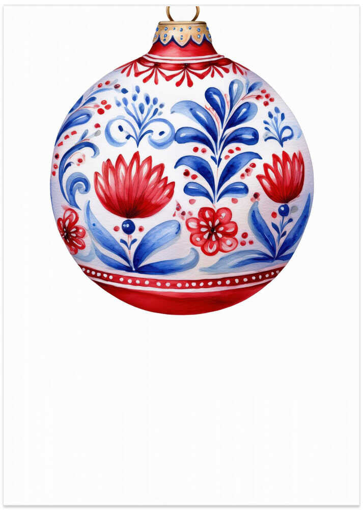 Bows and Baubles: Folk Art Christmas Bauble 1