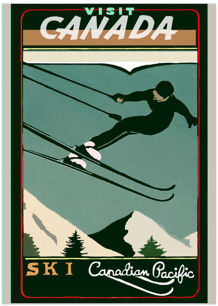 Winter Tourism: Vintage Ski Canada Poster