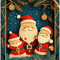Paper cut santas