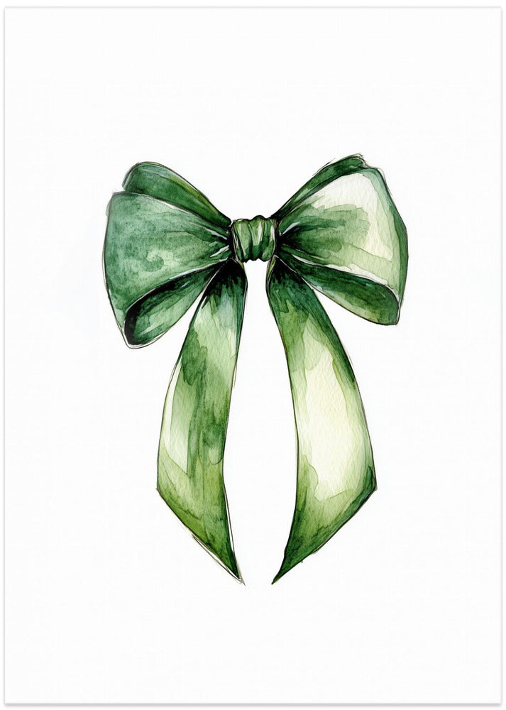 Green Bow Water Color