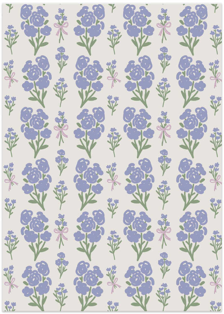 Preppy Grandmillennial Flowers Lavender