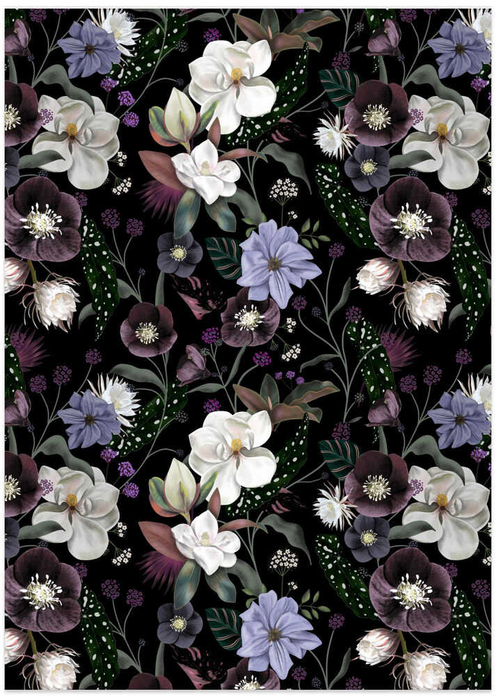 Botanical Dream Purple Pattern