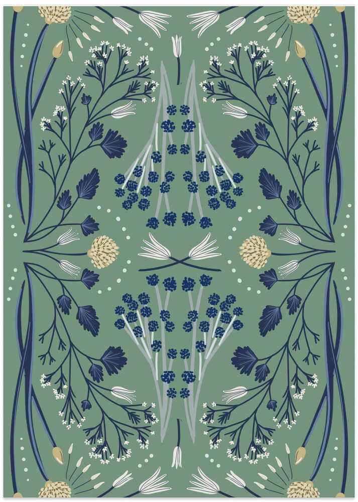 Folk Mirrored - Blue and Green