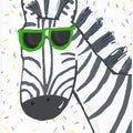 Funny Zebra Wearing Glasses with Sprinkles by Carla Daly