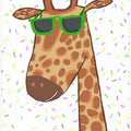 Funny Giraffe Wearing Glasses with Sprinkles by Carla Daly