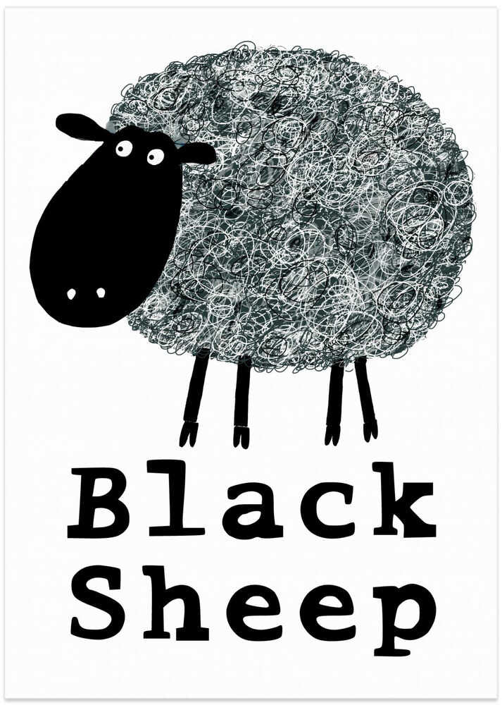 Funny Black Sheep With Text By Carla Daly