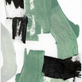 Abstract Green & Black Shapes No1 Print
