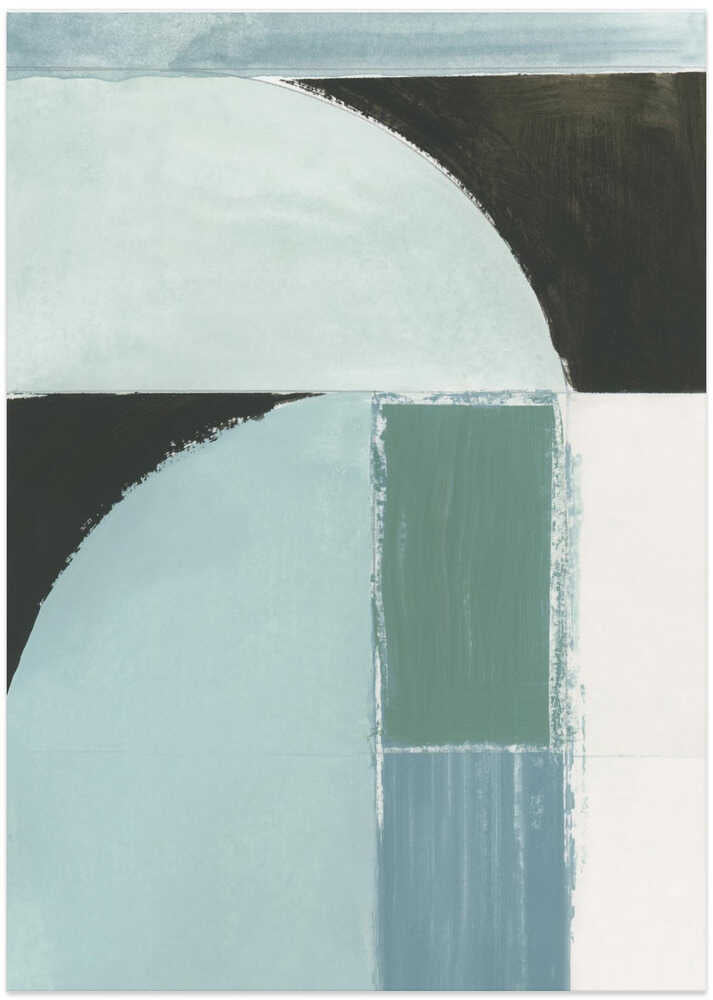 Abstract Blue Shapes No1 Print