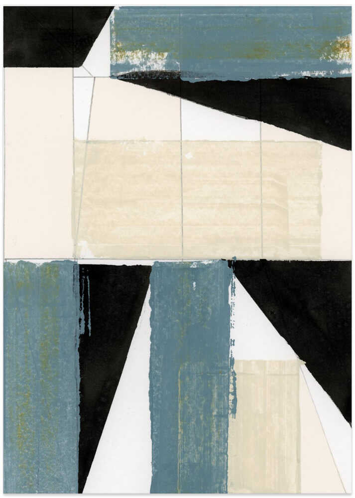 Abstract Blue Shapes No2 Print