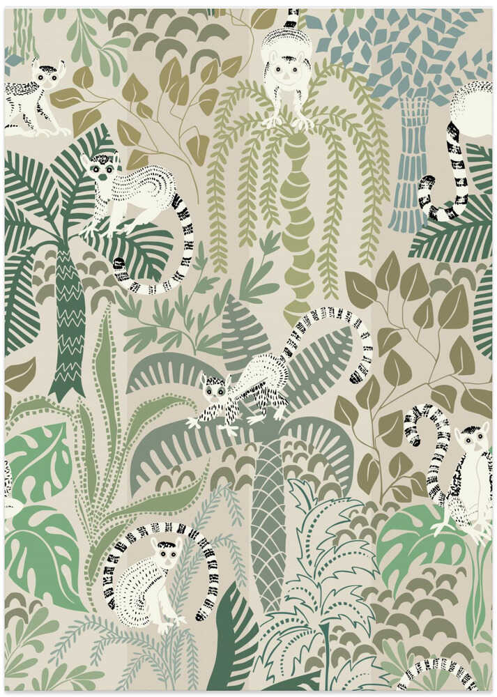 Jungle adventure natural green pattern