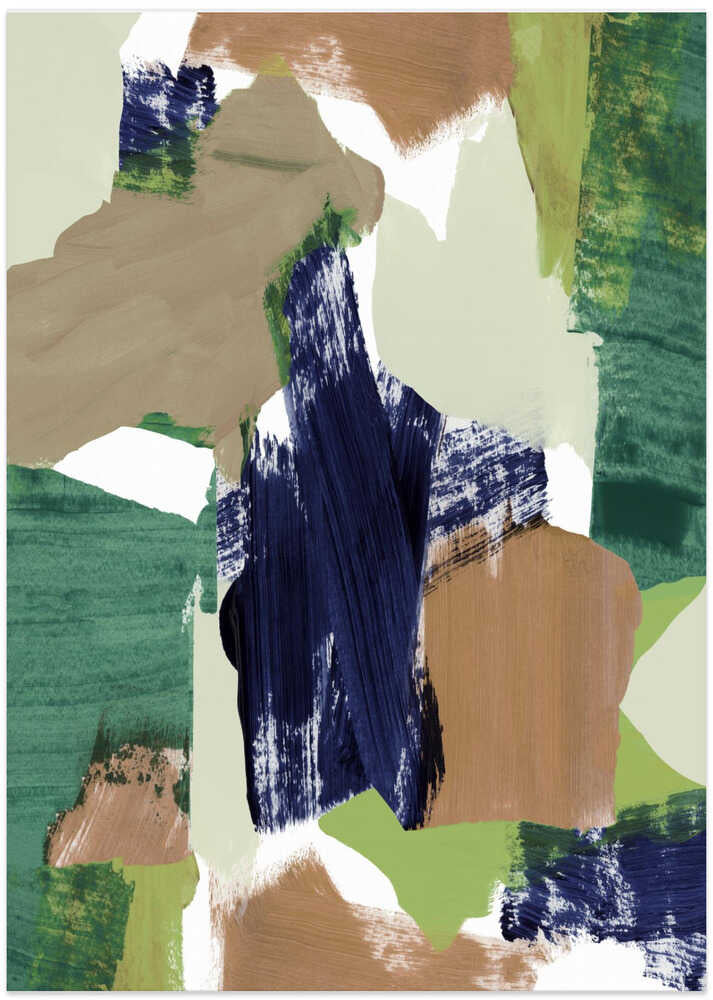 Abstract Blue Green Beige No 2