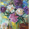 Purple peonies in a vase