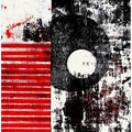 Bold Red Stripes and Black White Circle