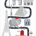 Paris City With Cute Elephant Tourist By Carla Daly